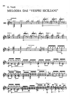 Die sizilianische Vesper: Melodie, für Gitarre by Giuseppe Verdi