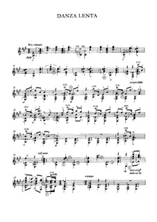 Zwei Spanische Tänze, Op.37: Danza lenta, für Gitarre by Enrique Granados