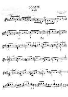 Sonate Nr.45 in A-Dur, K.62 L.45 P.49: Für Gitarre by Domenico Scarlatti