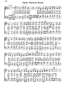 Italian National Hymn: Italian National Hymn by Unknown (works before 1850)