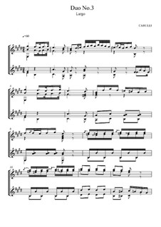Sechs kleine Duette für zwei Gitarre, Op.34: Duett Nr.3, Largo by Ferdinando Carulli