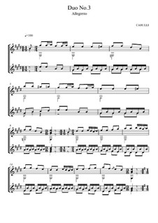 Sechs kleine Duette für zwei Gitarre, Op.34: Duett Nr.3, Allegretto by Ferdinando Carulli