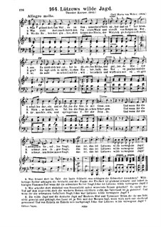 Leyer und Schwer, Op.42: Nr.2 Lützows wilde Jagd, für Stimmen und Klavier, J.168 by Carl Maria von Weber