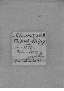 Triosonate für zwei Violinen und Basso Continuo, GraunWV Av:XV:23: Trio Sonate für zwei Violinen und Generalbass by Johann Gottlieb Graun