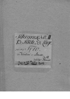 Triosonate für zwei Violinen und Basso Continuo, GraunWV A:XV:6: Trio Sonate für zwei Violinen und Generalbass by Johann Gottlieb Graun