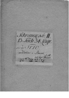 Triosonate für zwei Violinen und Basso Continuo, GraunWV A:XV:9: Trio Sonate für zwei Violinen und Generalbass by Johann Gottlieb Graun