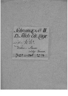 Sonate für Violine und Basso Continuo, GraunWV C:XVII:59: Sonate für Violine und Basso Continuo by Johann Gottlieb Graun