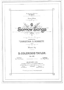 Sechs Lieder der Trauer, Op.57: Sechs Lieder der Trauer by Samuel Coleridge-Taylor