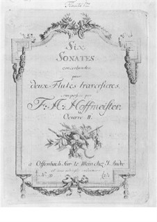 Sechs Konzertsonaten für zwei Flöten, Op.2: Sechs Konzertsonaten für zwei Flöten by Franz Anton Hoffmeister