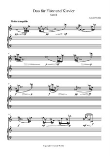 Duo für Flöte und Klavier in 4 Sätzen: II. Molto tranquillo by Dr. Arnold Wohler