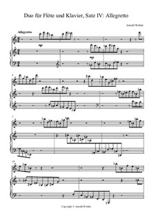 Duo für Flöte und Klavier in 4 Sätzen: IV. Allegretto by Dr. Arnold Wohler