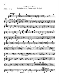 Aufforderung zum Tanze, J.260 Op.65: Für Orchester – Hörnerstimmen by Carl Maria von Weber