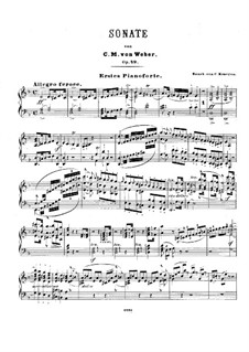 Sonate für Klavier Nr.3 in d-Moll, J.206 Op.49: Bearbeitung für zwei Klaviere, vierhändig by Carl Maria von Weber