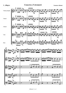 Konzert für Streicher in C-Dur: Teil I (Allegro) by Tomaso Albinoni