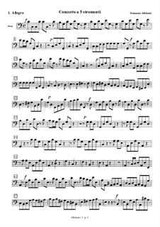 Konzert für Streicher in C-Dur: Teil I (Allegro) – Basso Continuo Stimme by Tomaso Albinoni