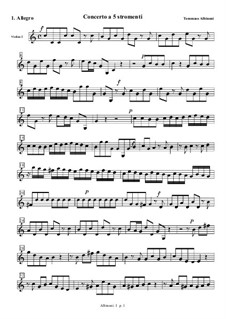 Konzert für Streicher in C-Dur: Teil I (Allegro) – Violinstimme II by Tomaso Albinoni