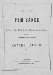 Fünf Gesänge, Op.2: Fünf Lieder by Agathe Backer Grøndahl