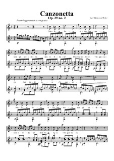Drei Canzonetten, Op.29: Partitur für zwei Interpreten, J.124  by Carl Maria von Weber