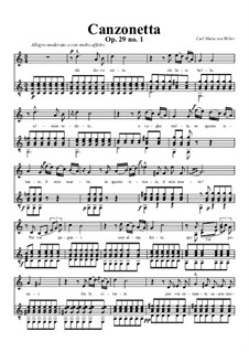 Drei Canzonetten, Op.29: Partitur für zwei Interpreten, J.108 by Carl Maria von Weber
