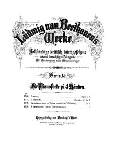 Sonate für Klavier, vierhändig in D-Dur, Op.6: Partitur by Ludwig van Beethoven
