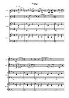Nr.8 Walzer: Bearbeitung für Flöte, Violine, Klavier und Harfe by Pjotr Tschaikowski