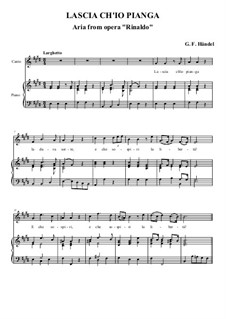 Lascia Ch'io Pianga (Vocal score): Für Stimme und Klavier (E-Dur) by Georg Friedrich Händel