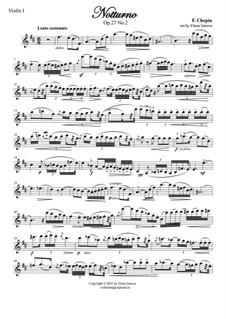 Nocturnen, Op.27: Nr.2, für Streichquartett by Frédéric Chopin