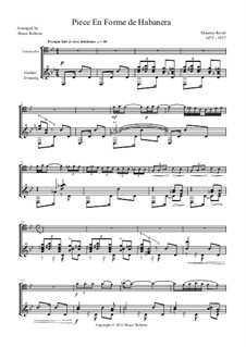 Vocalise-étude en forme de Habanera, M.51: Für Cello und Gitarre by Maurice Ravel