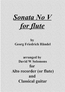 Sonate für Flöte und Cembalo in F-Dur, HWV 369 Op.1 No.11: Verison for flute (or recorder) and guitar by Georg Friedrich Händel