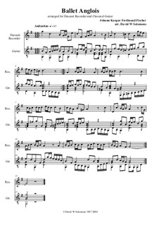 Ballet Anglois: Für Blockflöte (or flute) and guitar by Johann Caspar Ferdinand Fischer