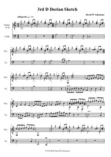 3 D Dorian sketches for cello and guitar: 3 D Dorian sketches for cello and guitar by David W Solomons