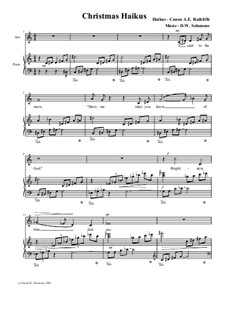 Christmas Haikus for alto (or baritone) and piano: Christmas Haikus for alto (or baritone) and piano by David W Solomons