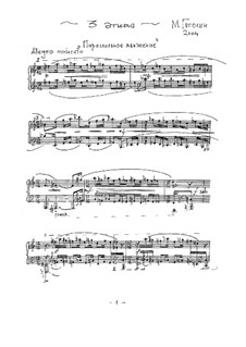 Three etudes for a piano: Three etudes for a piano by Mikhail Gogolin
