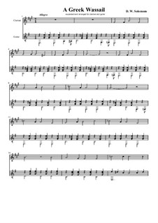 Greek Wassail: Für Klarinette und Gitarre by David W Solomons
