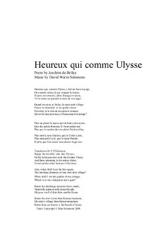 Heureux qui comme Ulysse for alto and guitar: Heureux qui comme Ulysse for alto and guitar by David W Solomons