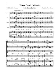 Three Carol Lullabies: The Lute-Book Lullaby by Piers Maxim