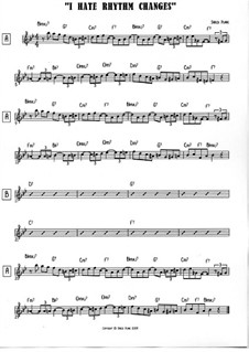 I Hate Rhythm Changes: Treble clef version by Jared Plane