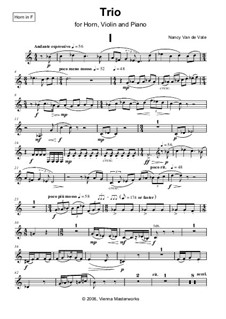 Trio for Viola, Horn and Piano: Hornstimme by Nancy Van de Vate