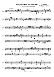 Bergamasca Variations: Für Klarinette und Gitarre by folklore, David W Solomons
