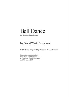 Bell Dance: For alto recorder and guitar by David W Solomons