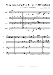 Teil II (Largo): Version for cello quartet or ensemble (four cellos) by Antonín Dvořák