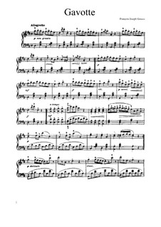 Gavotte in D-Dur: Für Klavier by François Joseph Gossec