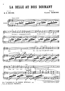 La belle au bois dormant, L.74: Für Stimme und Klavier by Claude Debussy