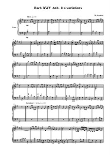 Bach BWV Anh. 114 minuet variations, MVWV 663: Bach BWV Anh. 114 minuet variations by Maurice Verheul