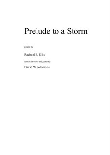 Prelude to a Storm for alto and guitar: Prelude to a Storm for alto and guitar by David W Solomons