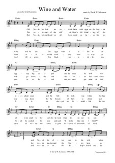 Wine and Water: For voice and optional guitar by David W Solomons