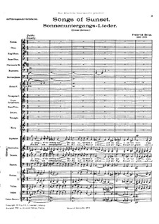 Sonnenuntergangs Lieder: Sonnenuntergangs Lieder by Frederick Delius