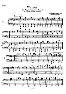 Vollständiger Satz: Für Klavier, vierhändig by Johannes Brahms