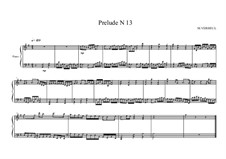 Prelude No.13 for piano, MVWV 95: Prelude No.13 for piano by Maurice Verheul