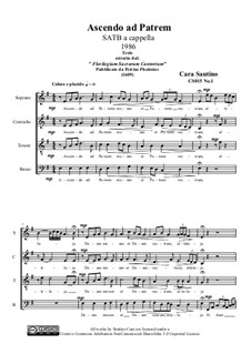 Ascendo ad Patrem. SATB a cappella, CS015 No.1: Ascendo ad Patrem. SATB a cappella by Santino Cara